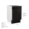 ZLINE 18 in. Tallac Series 3rd Rack Dishwasher with Auto Door Open Drying, 51dBa, Oil-Rubbed Bronze Panel (DWV-ORB-18)