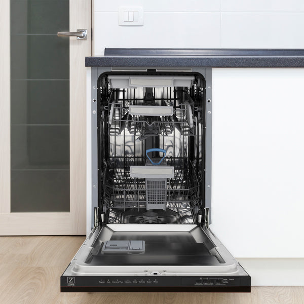 ZLINE 18 in. Tallac Series 3rd Rack Dishwasher with Auto Door Open Drying, 51dBa, Oil-Rubbed Bronze Panel (DWV-ORB-18)