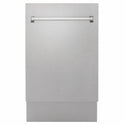 ZLINE 18 in. Tallac Series 3rd Rack Dishwasher with Auto Door Open Drying, 51dBa, Satin Stainless Steel Panel (DWV-SN-18)