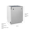ZLINE 24 in. Tallac Series 3rd Rack Dishwasher with Auto Door Open Drying, 51dBa, Satin Stainless Steel Panel (DWV-SN-24)