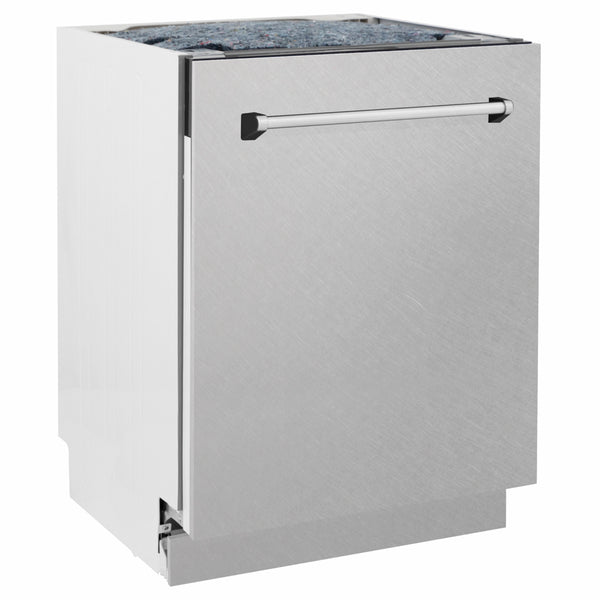ZLINE 24 in. Tallac Series 3rd Rack Dishwasher with Auto Door Open Drying, 51dBa, Satin Stainless Steel Panel (DWV-SN-24)