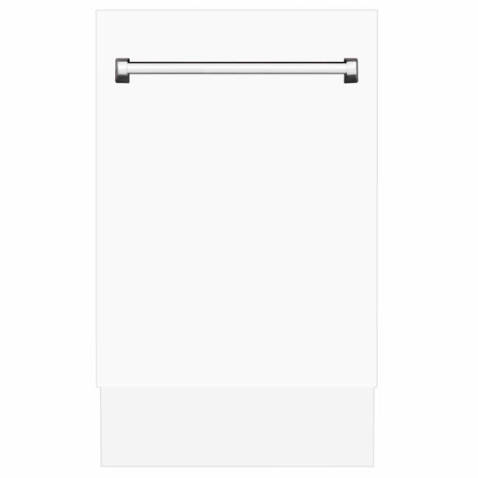 ZLINE 18 in. Tallac Series 3rd Rack Dishwasher with Auto Door Open Drying, 51dBa, White Matte Panel (DWV-WM-18)