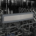 ZLINE Autograph Edition 18 in. Tallac Series 3rd Rack Dishwasher with Auto Door Open Drying, 51dBa, White Matte Panel with Champagne Bronze Handle (DWVZ-WM-18-CB)