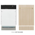 ZLINE Autograph Edition 18 in. Tallac Series 3rd Rack Dishwasher with Auto Door Open Drying, 51dBa, Panel Ready with Polished Gold Handle (DWVZ-18-G)