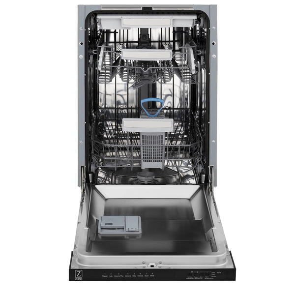 ZLINE Autograph Edition 18 in. Tallac Series 3rd Rack Dishwasher with Auto Door Open Drying, 51dBa, Panel Ready with Polished Gold Handle (DWVZ-18-G)