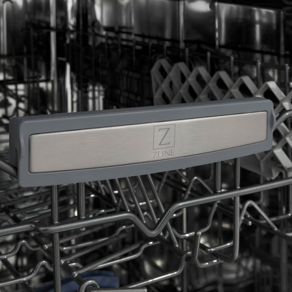 ZLINE Autograph Edition 18 in. Tallac Series 3rd Rack Dishwasher with Auto Door Open Drying, 51dBa, Panel Ready with Matte Black Handle (DWVZ-18-MB)