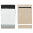 ZLINE Autograph Edition 18 in. Tallac Series 3rd Rack Dishwasher with Auto Door Open Drying, 51dBa, Panel Ready with Matte Black Handle (DWVZ-18-MB)