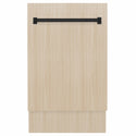 ZLINE Autograph Edition 18 in. Tallac Series 3rd Rack Dishwasher with Auto Door Open Drying, 51dBa, Panel Ready with Matte Black Handle (DWVZ-18-MB)