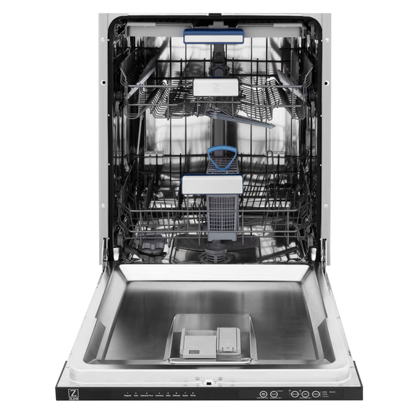 ZLINE Autograph Edition 24 in. Tallac Series 3rd Rack Dishwasher with Auto Door Open Drying, 51dBa, Panel Ready with Champagne Bronze Handle (DWVZ-24-CB)