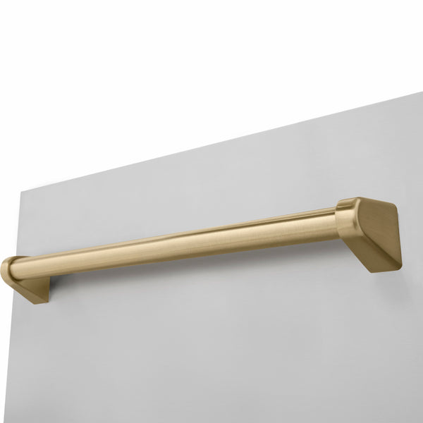 ZLINE Autograph Edition 18 in. Tallac Series 3rd Rack Dishwasher with Auto Door Open Drying, 51dBa, Stainless Steel Panel with Champagne Bronze Handle (DWVZ-304-18-CB)