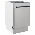 ZLINE Autograph Edition 18 in. Tallac Series 3rd Rack Dishwasher with Auto Door Open Drying, 51dBa, Stainless Steel Panel with Matte Black Handle (DWVZ-304-18-MB)