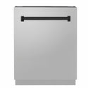 ZLINE Autograph Edition 24 in. Tallac Series 3rd Rack Dishwasher with Auto Door Open Drying, 51dBa, Stainless Steel Panel with Matte Black Handle (DWVZ-304-24-MB)