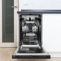 ZLINE Autograph Edition 18 in. Tallac Series 3rd Rack Dishwasher with Auto Door Open Drying, 51dBa, Black Stainless Steel Panel with Polished Gold Handle (DWVZ-BS-18-G)