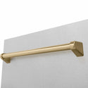 ZLINE Autograph Edition 18 in. Tallac Series 3rd Rack Dishwasher with Auto Door Open Drying, 51dBa, Satin Stainless Steel Panel with Champagne Bronze Handle (DWVZ-SN-18-CB)
