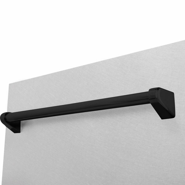 ZLINE Autograph Edition 18 in. Tallac Series 3rd Rack Dishwasher with Auto Door Open Drying, 51dBa, Satin Stainless Steel Panel with Matte Black Handle (DWVZ-SN-18-MB)