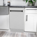 ZLINE Autograph Edition 18 in. Tallac Series 3rd Rack Dishwasher with Auto Door Open Drying, 51dBa, Satin Stainless Steel Panel with Matte Black Handle (DWVZ-SN-18-MB)