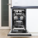 ZLINE Autograph Edition 18 in. Tallac Series 3rd Rack Dishwasher with Auto Door Open Drying, 51dBa, Satin Stainless Steel Panel with Matte Black Handle (DWVZ-SN-18-MB)
