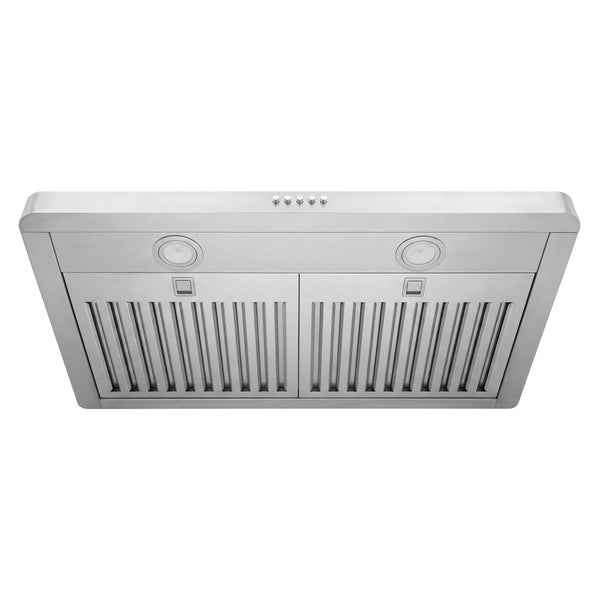 ZLINE 30 in. 300 CFM Ducted Under-Cabinet Range Hood in Stainless Steel, Hardwired Power (617-30)