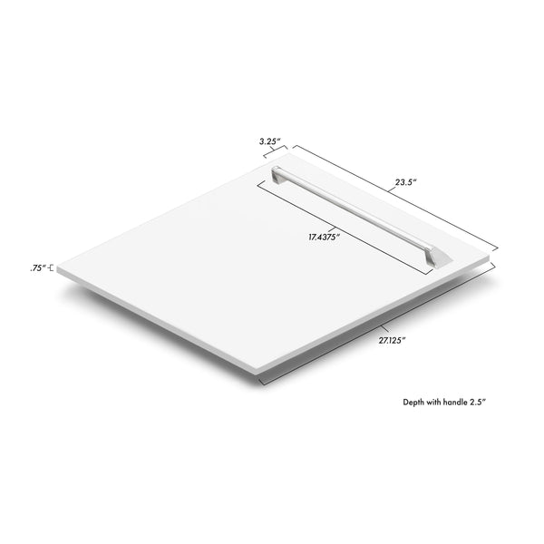 ZLINE 24" Tallac Series 3rd Rack Tall Tub Dishwasher in White Matte with Stainless Steel Tub, 51dBa (DWV-WM-24)