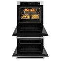 ZLINE 30 in. Professional True Convection Double Wall Oven with Air Fry and Self Clean in Satin Stainless Steel with White Matte Doors (WADS-WM-30)