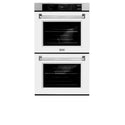 ZLINE 30 in. Professional True Convection Double Wall Oven with Air Fry and Self Clean in Stainless Steel with White Matte Doors (WAD-WM-30)