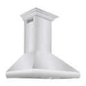 ZLINE 36" Professional Convertible Vent Wall Mount Range Hood in Stainless Steel with Crown Molding (587CRN-36)