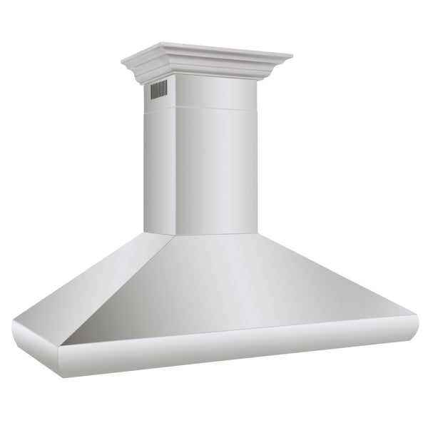 ZLINE 48" Professional Convertible Vent Wall Mount Range Hood in Stainless Steel with Crown Molding (587CRN-48)