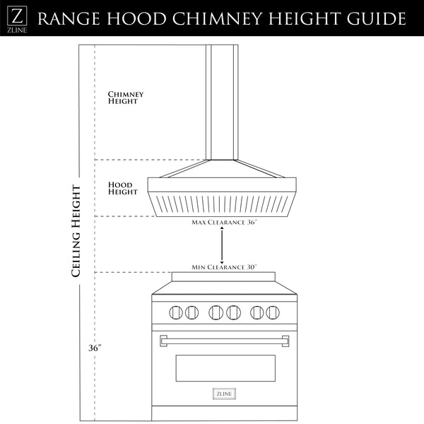 ZLINE 36" Convertible Vent Island Mount Range Hood in Stainless Steel & Glass (GL9i-36)