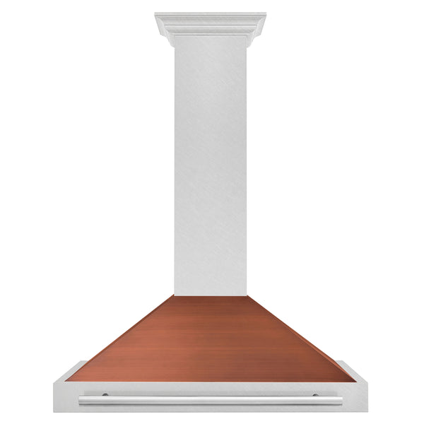 ZLINE 36 in. Convertible Fingerprint Resistant DuraSnow® Stainless Steel Range Hood with Copper Shell and Stainless Steel Handle (KB4SNX-C-36)