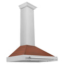 ZLINE 36 in. Convertible Fingerprint Resistant DuraSnow® Stainless Steel Range Hood with Copper Shell and Stainless Steel Handle (KB4SNX-C-36)