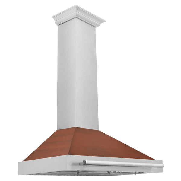 ZLINE 36 in. Convertible Fingerprint Resistant DuraSnow® Stainless Steel Range Hood with Copper Shell and Stainless Steel Handle (KB4SNX-C-36)