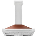 ZLINE 36 in. Convertible Fingerprint Resistant DuraSnow® Stainless Steel Range Hood with Copper Shell and Stainless Steel Handle (KB4SNX-C-36)