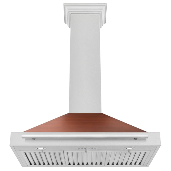 ZLINE 36 in. Convertible Fingerprint Resistant DuraSnow® Stainless Steel Range Hood with Copper Shell and Stainless Steel Handle (KB4SNX-C-36)