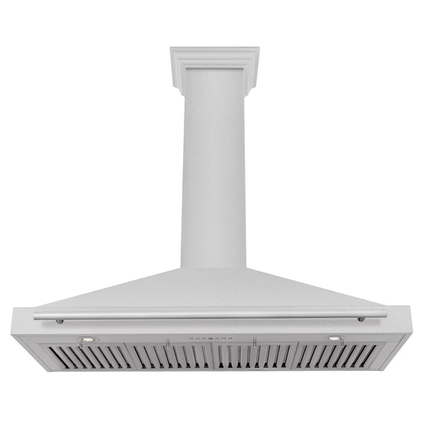 ZLINE 48 in. Convertible Fingerprint Resistant Satin Stainless Steel Range Hood with Stainless Steel Handle (KB4SNX-48)