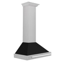 ZLINE 30 in. Convertible Fingerprint Resistant Satin Stainless Steel Range Hood with Black Matte Shell and Stainless Steel Handle (KB4SNX-BLM-30)