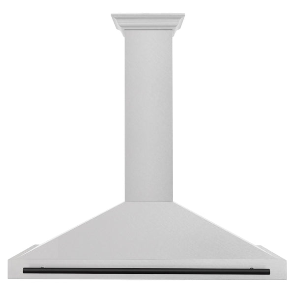 ZLINE Autograph Edition 48 in. Convertible Satin Stainless Steel Wall Mount Range Hood with Matte Black Handle (KB4SNZ-48-MB)