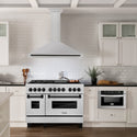 ZLINE Autograph Edition 48 in. Convertible Satin Stainless Steel Wall Mount Range Hood with Matte Black Handle (KB4SNZ-48-MB)