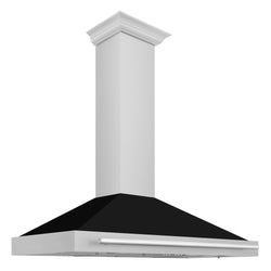 ZLINE 48 in. Convertible Stainless Steel Range Hood with Black Matte Shell and Stainless Steel Handle (KB4STX-BLM-48)