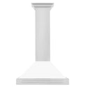 ZLINE 30 in. Convertible Stainless Steel Range Hood with White Matte Shell and Stainless Steel Handle (KB4STX-WM-30)
