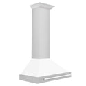 ZLINE 30 in. Convertible Stainless Steel Range Hood with White Matte Shell and Stainless Steel Handle (KB4STX-WM-30)