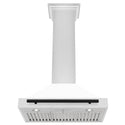 ZLINE 30 in. Autograph Edition Convertible Stainless Steel Range Hood with White Matte Shell and Matte Black Accents (KB4STZ-WM30-MB)
