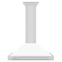 ZLINE 36 in. Convertible Stainless Steel Range Hood with White Matte Shell and Stainless Steel Handle (KB4STX-WM-36)