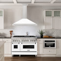 ZLINE 48 in. Convertible Stainless Steel Range Hood with White Matte Shell and Stainless Steel Handle (KB4STX-WM-48)
