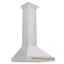 ZLINE 30 in. Autograph Edition Convertible Stainless Steel Range Hood with Stainless Steel Shell and Champagne Bronze Accents (KB4STZ-30-CB)