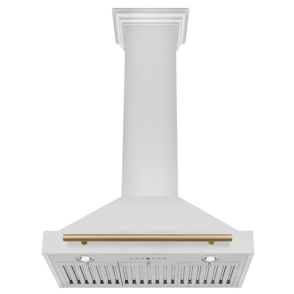 ZLINE 30 in. Autograph Edition Convertible Stainless Steel Range Hood with Stainless Steel Shell and Champagne Bronze Accents (KB4STZ-30-CB)