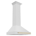 ZLINE 30 in. Autograph Edition Convertible Stainless Steel Range Hood with Stainless Steel Shell and Polished Gold Accents (KB4STZ-30-G)