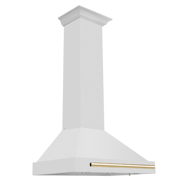 ZLINE 30 in. Autograph Edition Convertible Stainless Steel Range Hood with Stainless Steel Shell and Polished Gold Accents (KB4STZ-30-G)