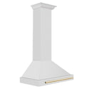 ZLINE 30 in. Autograph Edition Convertible Stainless Steel Range Hood with Stainless Steel Shell and Polished Gold Accents (KB4STZ-30-G)