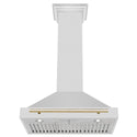 ZLINE 30 in. Autograph Edition Convertible Stainless Steel Range Hood with Stainless Steel Shell and Polished Gold Accents (KB4STZ-30-G)