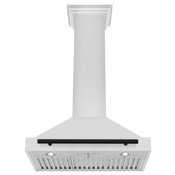 ZLINE 30 in. Autograph Edition Convertible Stainless Steel Range Hood with Stainless Steel Shell and Matte Black Accents (KB4STZ-30-MB)